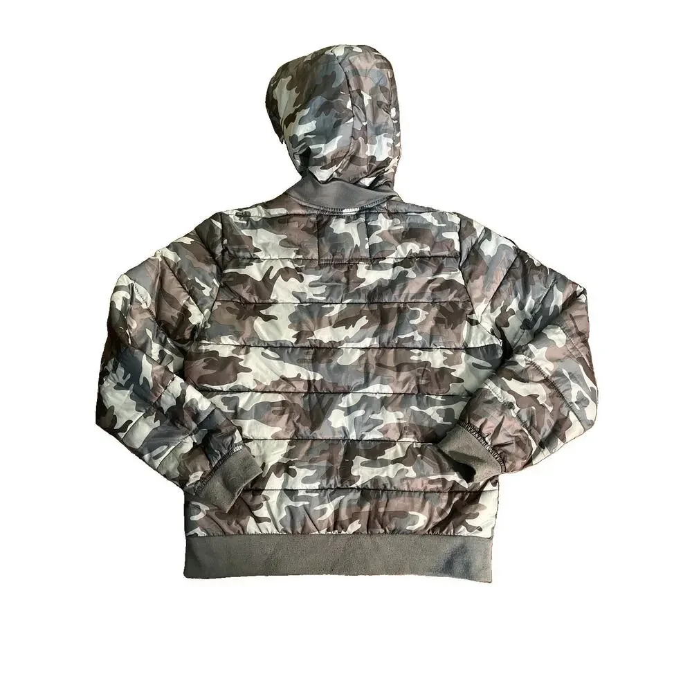 Justice Packable Puffer Jacket Girls Size 14/16 Camo Hooded Coat